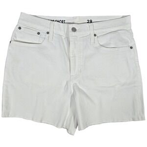 J.Crew Womens High Rise Denim Shorts White Raw Hem BF382 Size 29 New